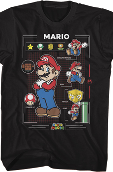 Super Mario Power Up Grid Nintendo T-Shirt