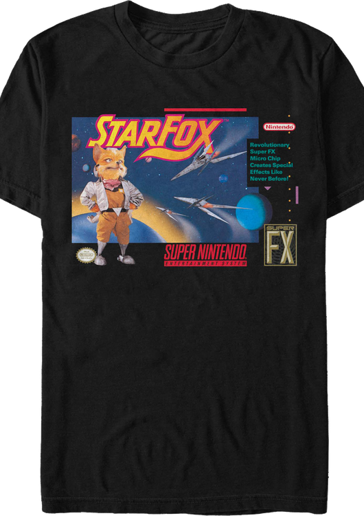 Super Nintendo Box Art Star Fox T-Shirt - main product image