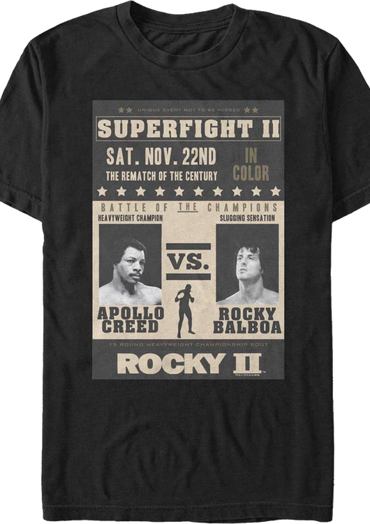 Superfight II Vintage Poster Rocky II T-Shirt - main product image