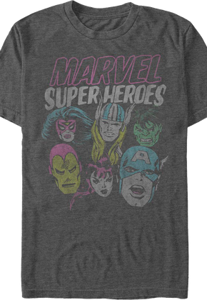 Superhero Head Shots Marvel Comics T-Shirt