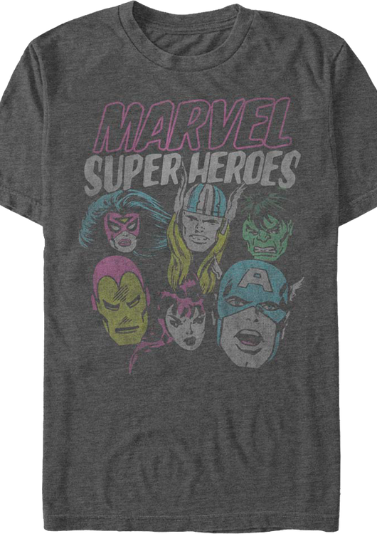 Superhero Head Shots Marvel Comics T-Shirt - main product image
