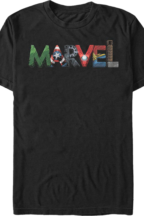 Superhero Letters Logo Marvel Comics T-Shirt - main product image
