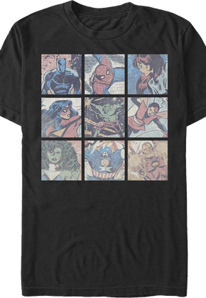 Superhero Panels Collage Marvel Comics T-Shirt