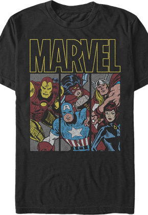 Avengers Panels Marvel Comics T-Shirt