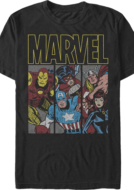 Avengers Panels Marvel Comics T-Shirt - main product image