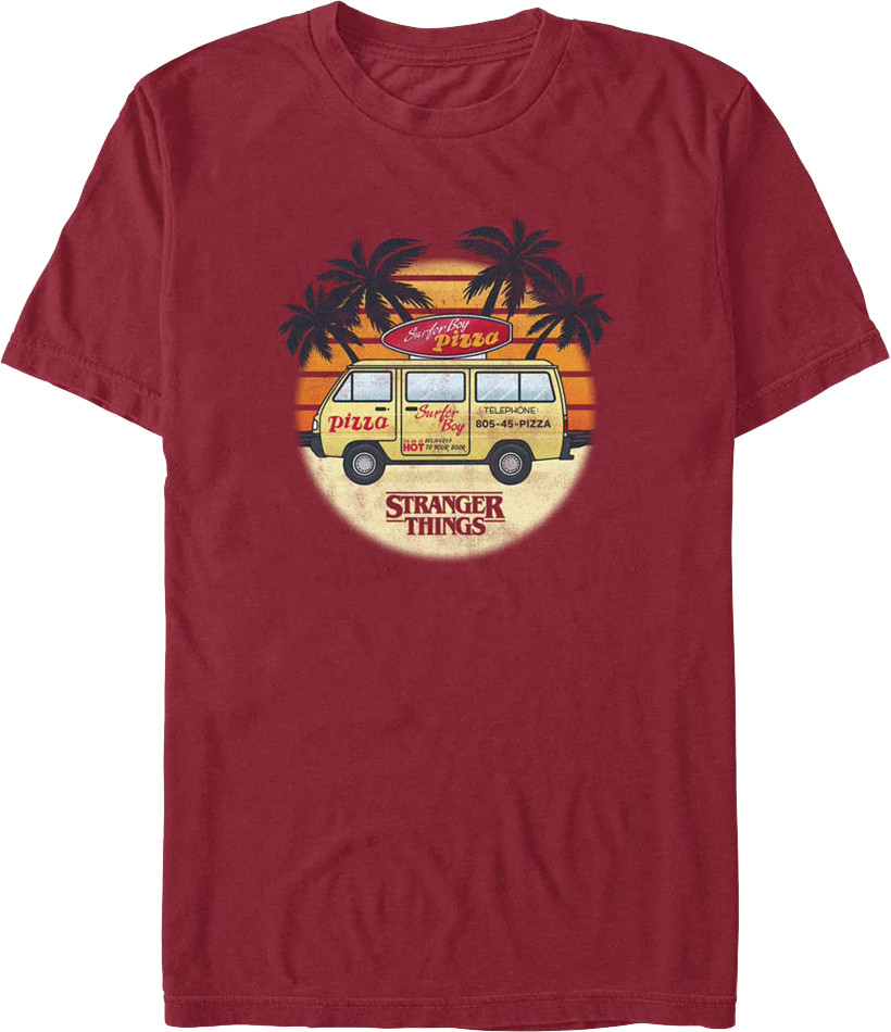 Surfer Boy Pizza Van Stranger Things T-Shirt