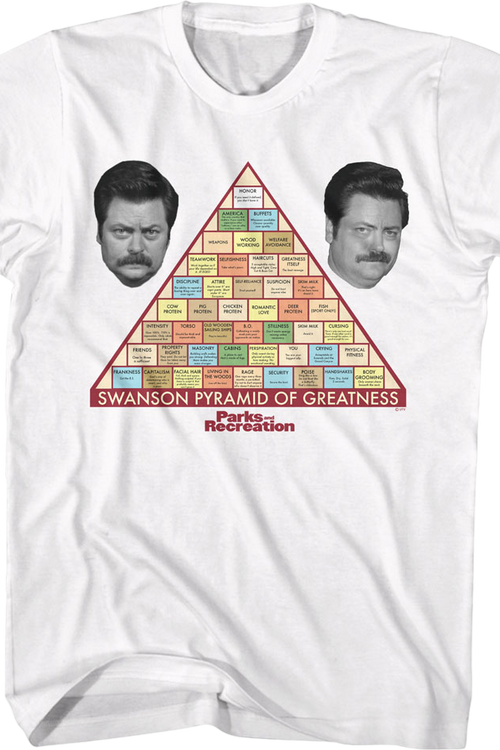 Swanson Pyramid of Greatness Parks and Recreation T-Shirt