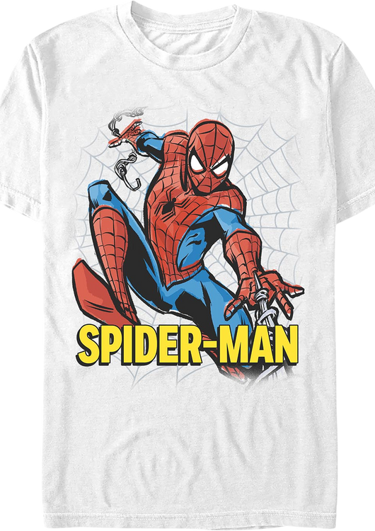 Swinging Illustration Spider-Man Marvel Comics T-Shirt - main product image