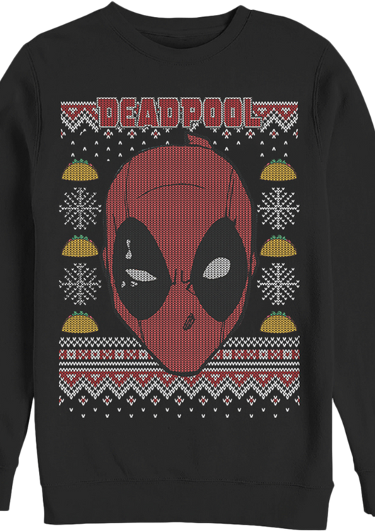 Taco Design Deadpool Faux Ugly Christmas Sweater - main product image