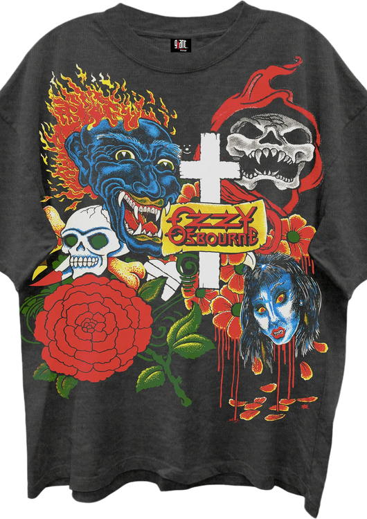Tattoo Collage Ozzy Osbourne Oversized T-Shirt - main product image