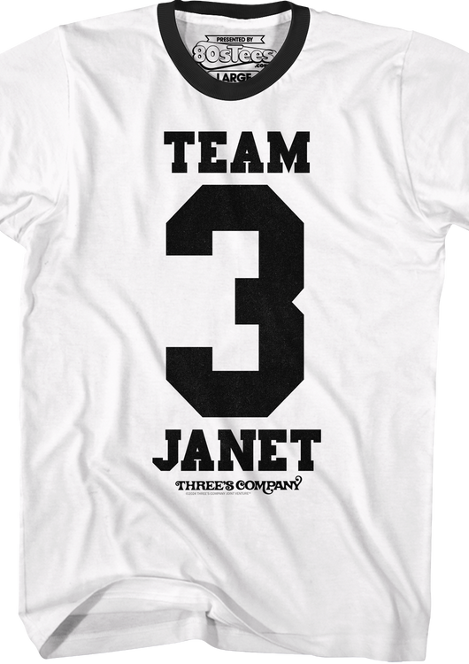 Team Janet Three's Company Ringer Shirt - main product image