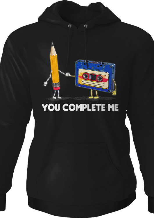 You Complete Me Pencil & Cassette Hoodie - main product image