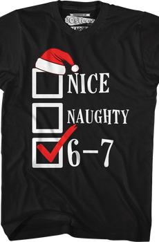 Santa's Nice, Naughty, 6-7 Checklist T-Shirt