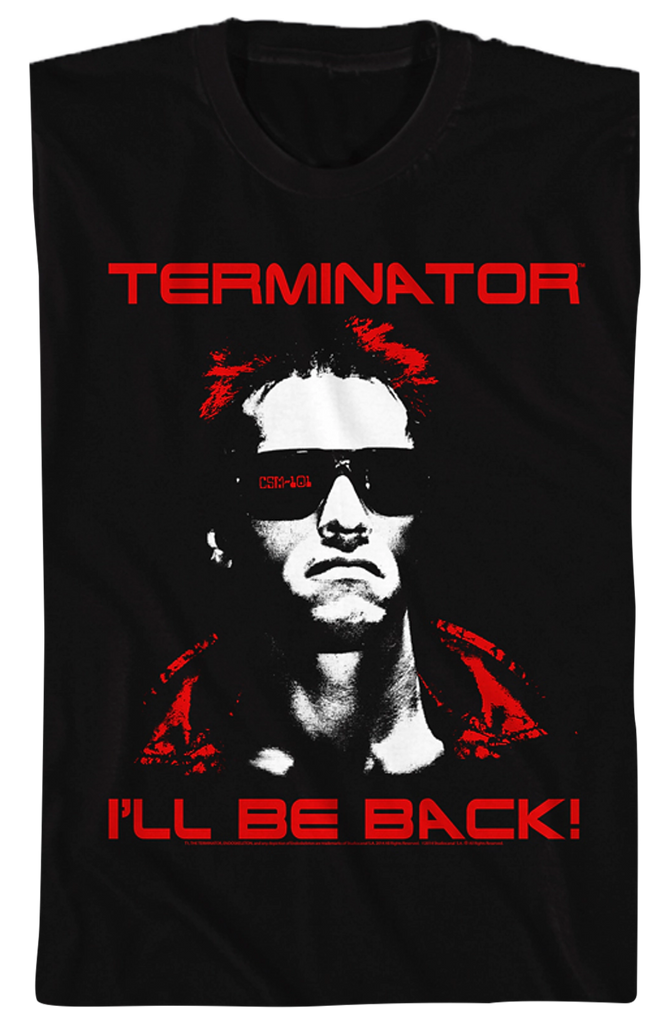 Terminator Ill Be Back T-Shirt: Terminator Mens T-shirt