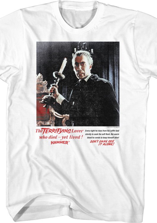 Terrifying Horror Of Dracula Hammer Films T-Shirt - main product image