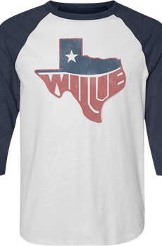 Texas Willie Nelson Raglan Baseball Shirt