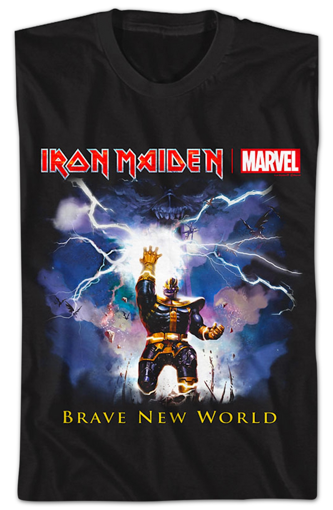 Thanos Brave New World Iron Maiden T Shirt Thanos brave new world iron maiden t shirt