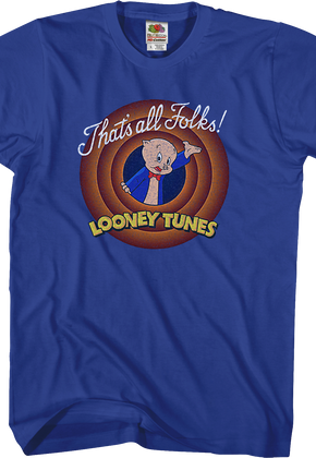 That's All Folks Porky Pig Looney Tunes T-Shirt