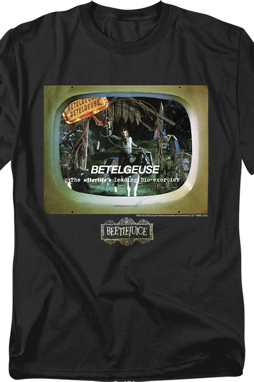 The Afterlife's Leading Bio-Exorcist Commercial Beetlejuice T-Shirtmain product image
