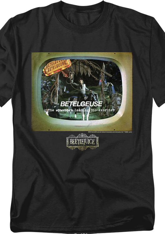 The Afterlife's Leading Bio-Exorcist Commercial Beetlejuice T-Shirt - main product image