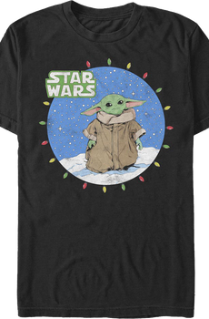 The Child Christmas Lights Circle The Mandalorian Star Wars T-Shirt