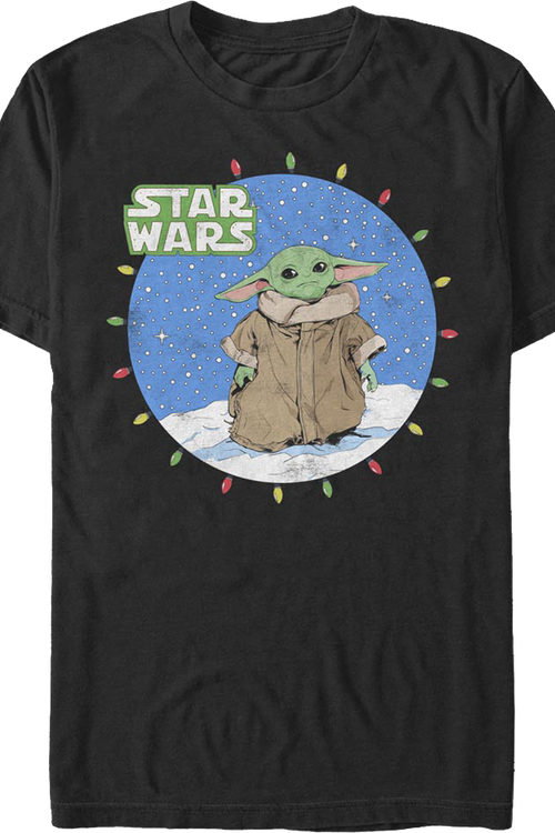 The Child Christmas Lights Circle The Mandalorian Star Wars T-Shirt - main product image