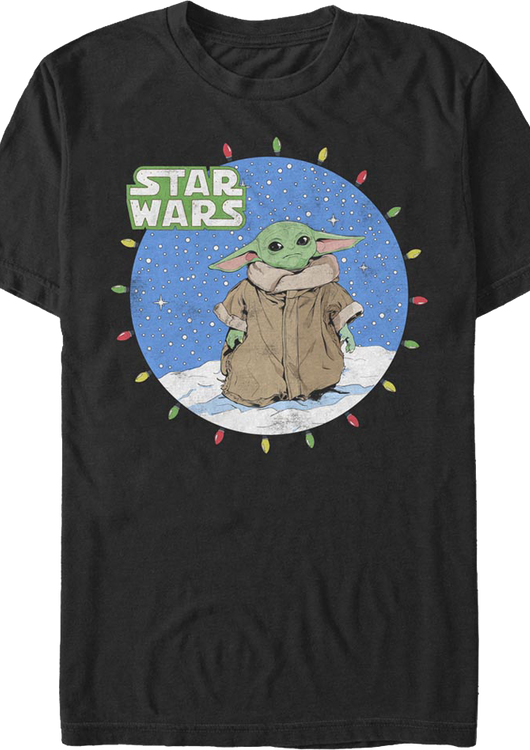 The Child Christmas Lights Circle The Mandalorian Star Wars T-Shirt - main product image