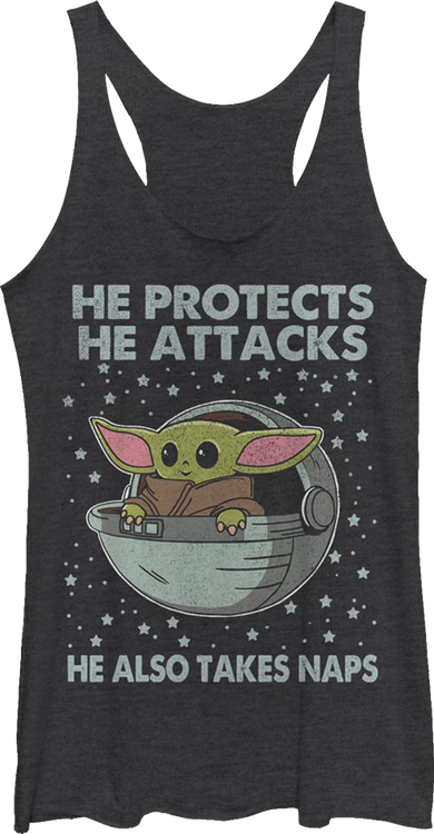 Ladies The Child Naps The Mandalorian Star Wars Racerback Tank Top - main product image