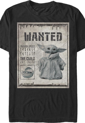 The Child Wanted Poster The Mandalorian Star Wars T-Shirt