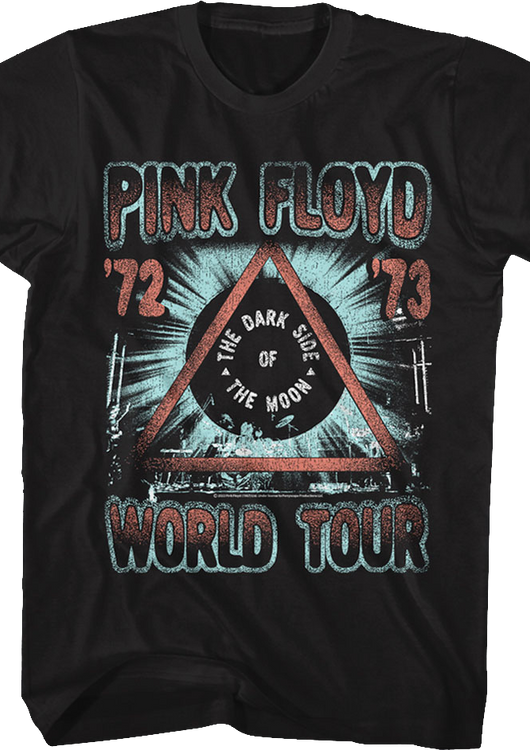 Distressed Darks Side of the Moon World Tour Pink Floyd T-Shirt - main product image