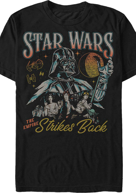 The Empire Strikes Back Illustrated Poster Star Wars T-Shirt - main product image