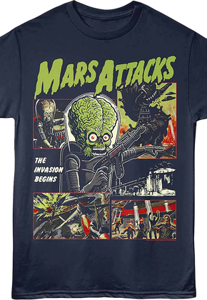 The Invasion Begins Mars Attacks T-Shirt