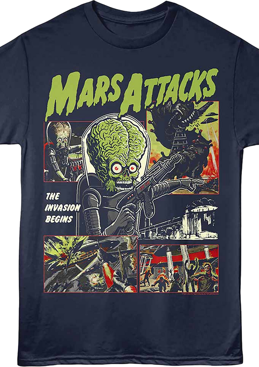 The Invasion Begins Mars Attacks T-Shirt - main product image
