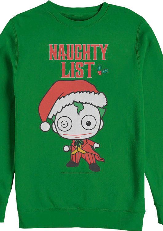 The Joker Naughty List DC Comics Christmas Sweatshirt - main product image