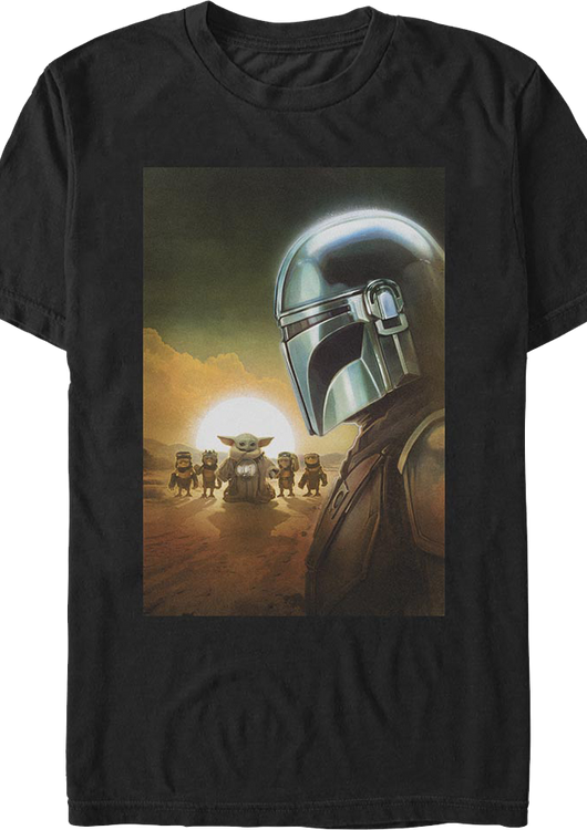 The Mandalorian And Grogu Most Wanted Poster Star Wars T-Shirt - main product image