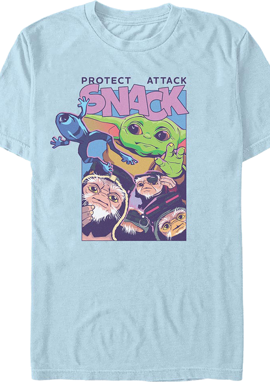 The Mandalorian And Grogu Protect Attack Snack Star Wars T-Shirt - main product image