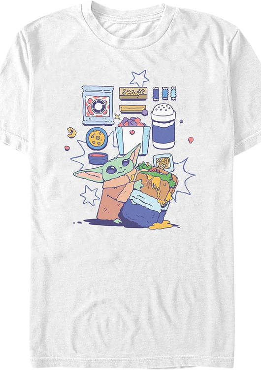 The Mandalorian And Grogu Snack Time Illustration Star Wars T-Shirt - main product image