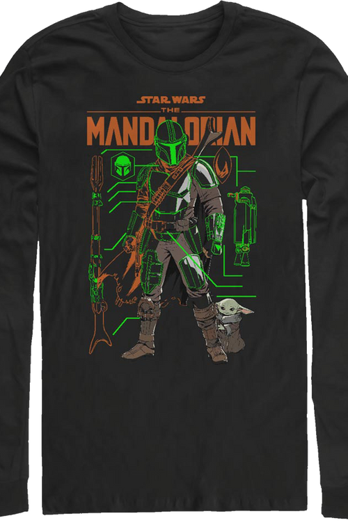 The Mandalorian And The Child Outlines Star Wars Long Sleeve Shirtmain product image