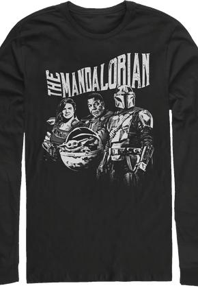 The Mandalorian Black And White Star Wars Long Sleeve Shirt