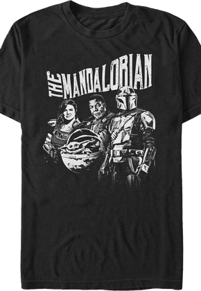 The Mandalorian Black And White Star Wars T-Shirt