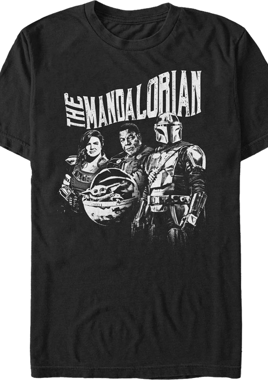 The Mandalorian Black And White Star Wars T-Shirt - main product image
