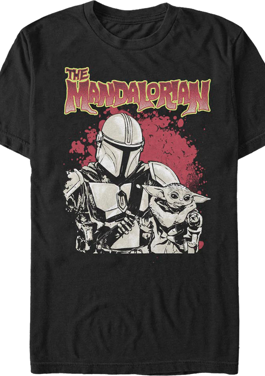 The Mandalorian Bounty Hunter And Child Star Wars T-Shirt - main product image