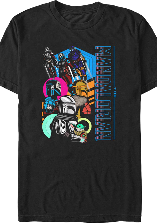 The Mandalorian Colorful Collage Star Wars T-Shirt - main product image