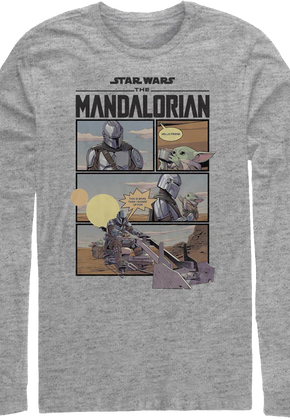 The Mandalorian Comic Book Panels Star Wars Long Sleeve Shirt