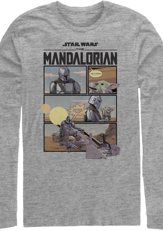 The Mandalorian Comic Book Panels Star Wars Long Sleeve Shirt - main product image