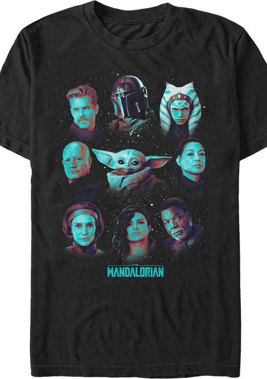 The Mandalorian Galaxy Collage Star Wars T-Shirt - main product image
