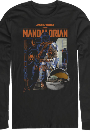 The Mandalorian Outlines Star Wars Long Sleeve Shirt