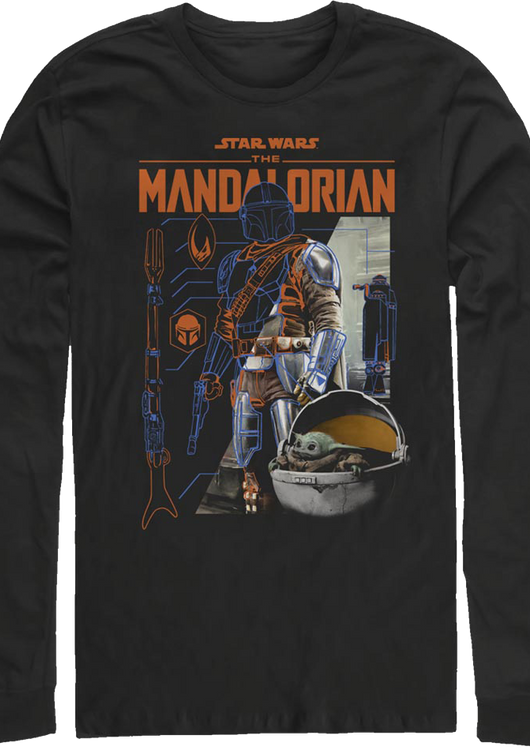 The Mandalorian Outlines Star Wars Long Sleeve Shirt - main product image