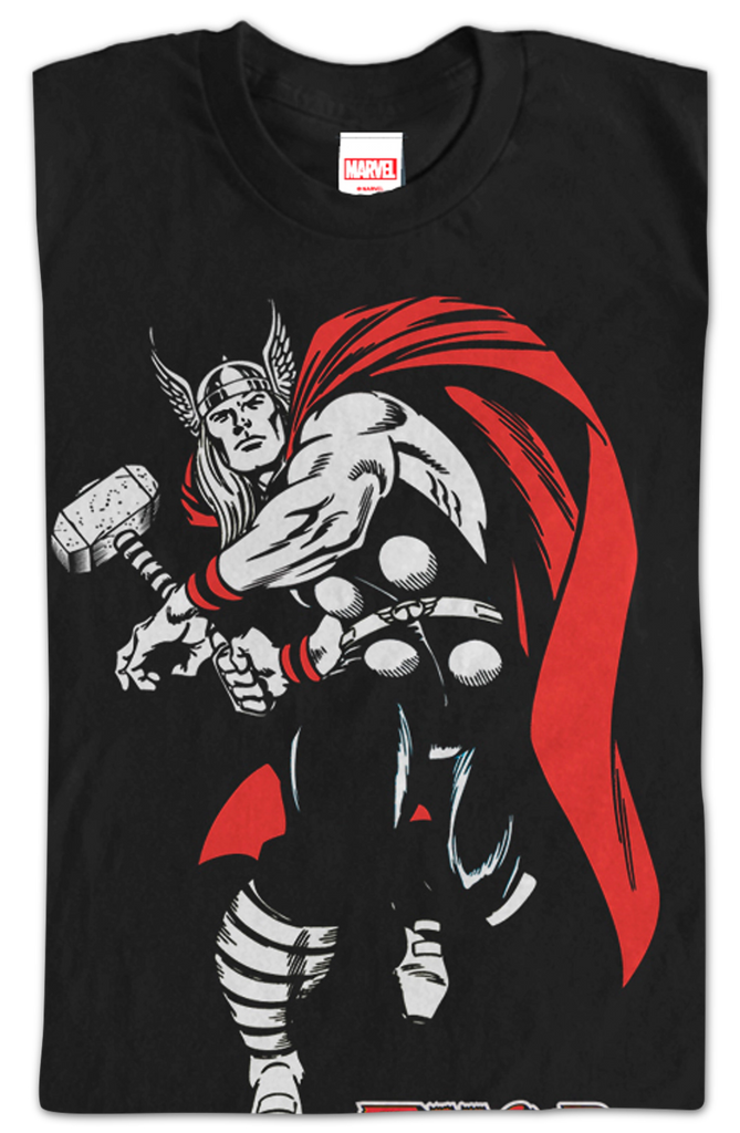 T-shirt Marvel Thor - Impression Devant, Taille L (Homme, Neuf Sans étiquette)