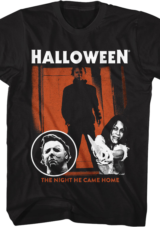 The Night He Came Home Collage Halloween T-Shirt - main product image
